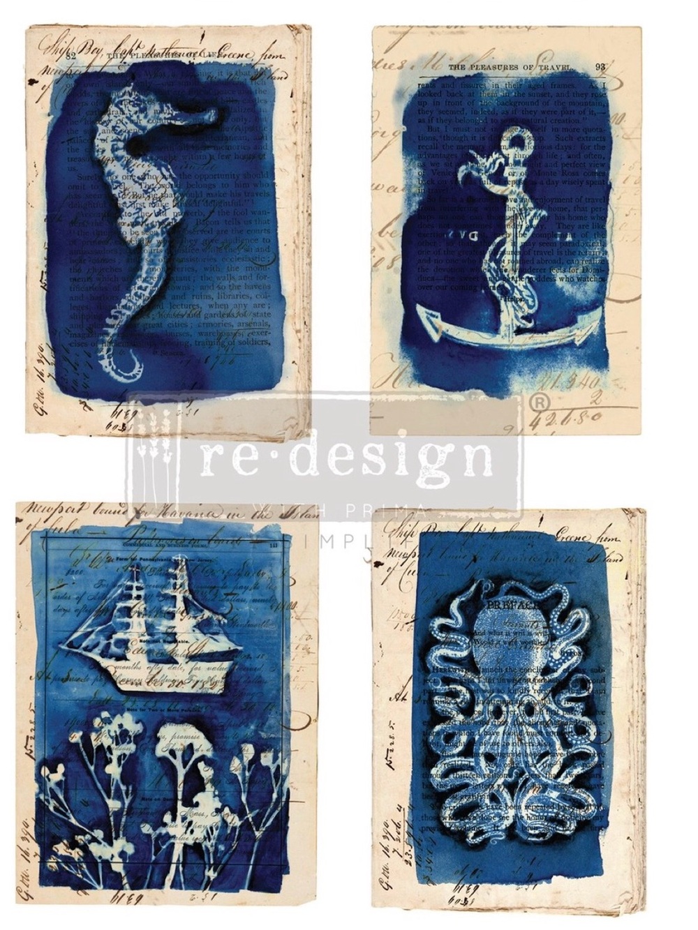 Redesign with Prima Decor Transfer | SEAHORSE | RARE (retired) | 22” x 32”